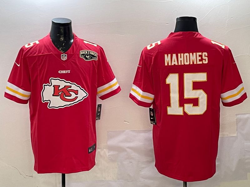 Men Kansas City Chiefs #15 Mahomes Red Nike Team Logo 2025 NFL Jersey style 6->pittsburgh steelers->NFL Jersey